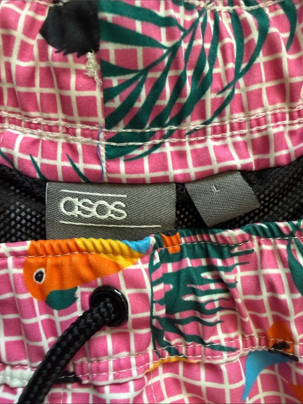 ASOS Men’s Pink Cockatoo Swim Trunks - Large